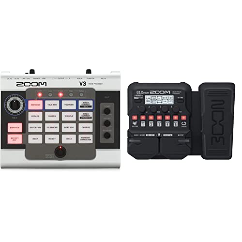 Zoom V3 Vocal & Guitar Processor, Harmony, Pitch Correction, Reverb, Delay, 70+ Effects, Battery Powered, Black