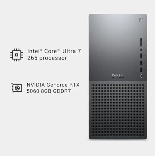Image of Dell Tower Plus EBT2250 Workstation Desktop (Next-gen XPS) | Intel Ultra 7-265, 64GB DDR5, 2TB PCIe SSD, GeForce RTX 5060, WiFi 7 + BT, RJ-45, 3 Display Port, 2 HDMI, Win 11 Pro
