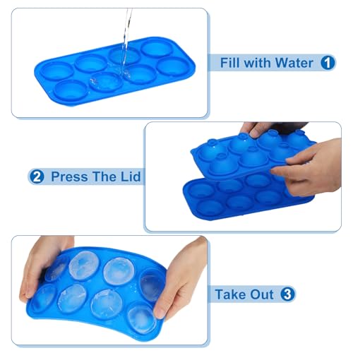 Bandeja de Hielo de Silicona con Tapa Azul miniatura 4