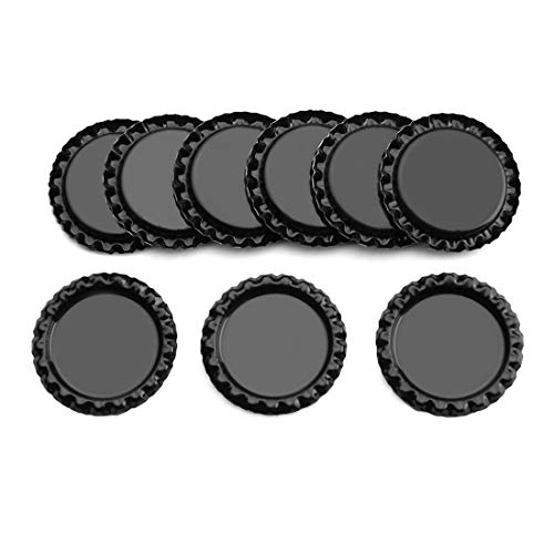 Igogo Flat Bottle Caps Decorative Bottle Cap For Hair Bows, Diy Pendants Or Craft Scrapbooks Black,100 Pcs #TOP2