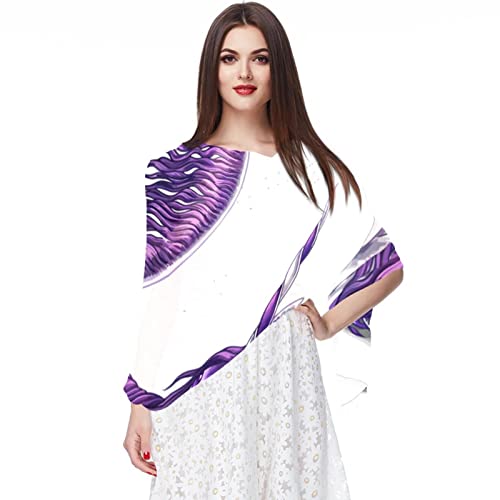 Foulard lumineux pour femme en mousseline de soie longue multicolore