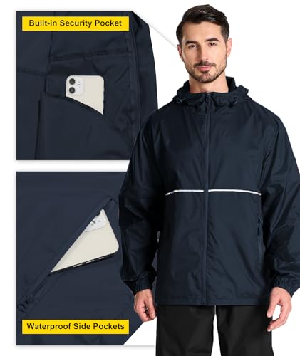 ZITY Men's Waterproof Jacket Outdoor Windbreaker Rain Jackets Lightweight Packable Rain Coat Fast Dry Raincoat for Hiking Cycling - Image 5