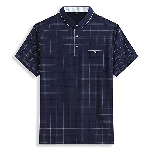 GXRGXR Camisas Tipo Polo De Golf para Hombre - Tallas Grandes, Casual, Manga Corta, Botón De Solapa, Trabajo Comercial, Camiseta Estampada - Camiseta Deportiva De Tenis De Verano Elástica Holgada Cover