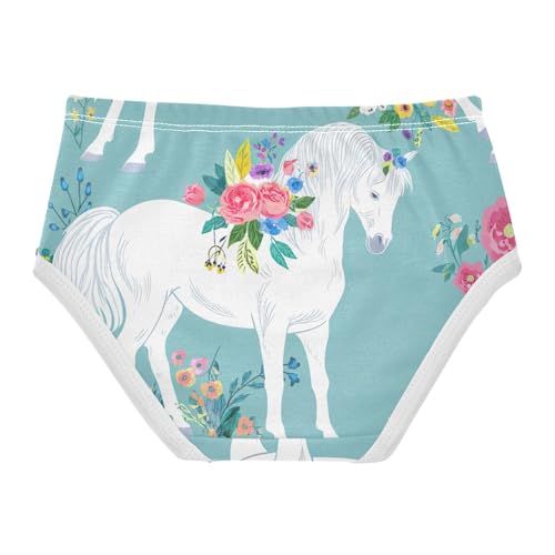 Pattern Toddler Underwear Custom 2t Cotton Girl Panties Cute White Horses Floral Briefs Undies Kids2