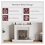 Buckton Kamingitter mit Sichtfenster aus Metall, Gewölbt, Schwarz von Fire Vida - 4