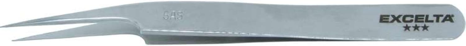 Excelta - 5A-S - Tweezers - Ultra Fine Point - Offset - Three Star - SS, 0.06" Height, 0.3930" Wide, 4.5" Length