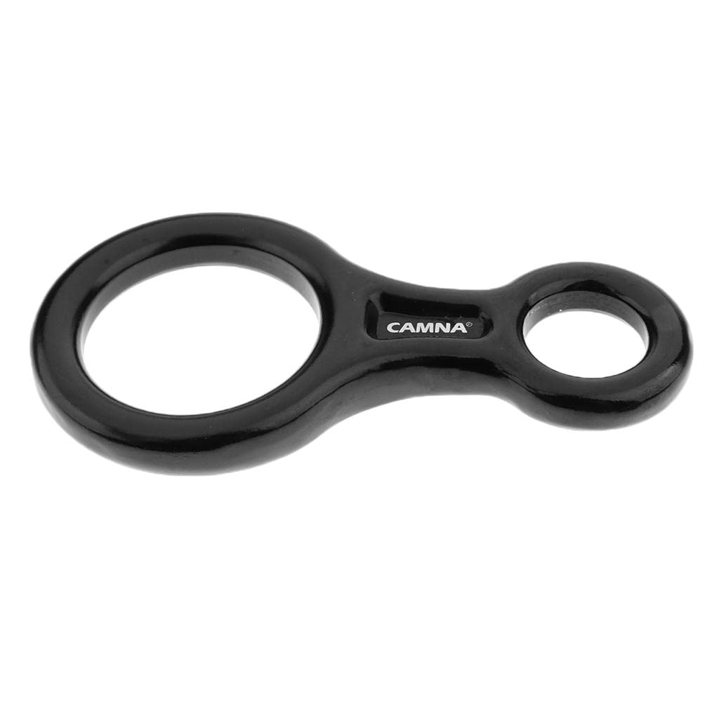 RNXRZANK 2 Pieces 35KN Aluminum Alloy Climbing Descender Belay Device, Black