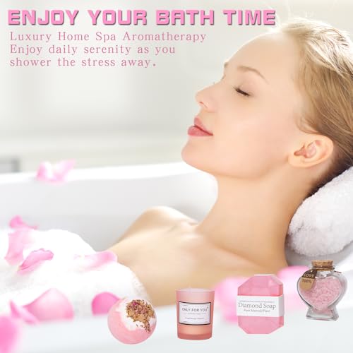 Birthday Gifts for Women,Unique Gifts Basket Ideas for Women Pink Gifts Box for Her Self Care Relaxing Gift Set Birthday Presents Female Friendship Gifts for Best Friend Bestie Girlfriend