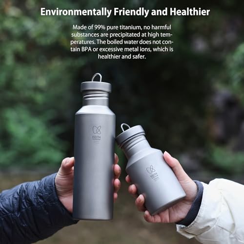 Botella de Agua Titanium Keith Ligera Boca Ancha para Camping y Escalada 400 ml Ti3030 miniatura 3