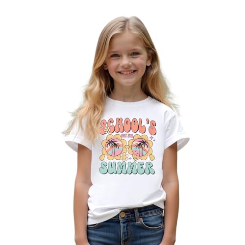 Image of CM C&M WODRO School's Out for Summer Shirt Girl Last Day of School T-Shirt Kids Cute Summer Vacation Short Sleeve Tees Top