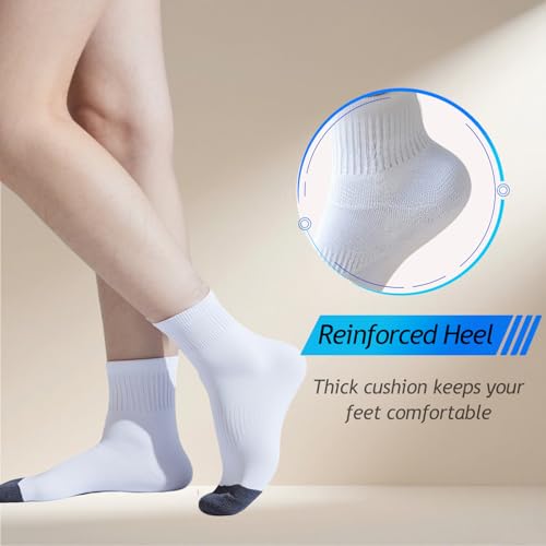 Mens Ankle Socks Athletic Thick Cushioned Running No Show Sports Low Cut White Black Socks，5 Pair Pack3