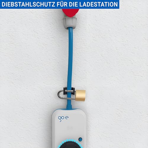 EVify Typ 2 Diebstahlschutz mit Schloss - Diebstahlsicherung für Ladekabel an der Wallbox, für Kabel bis 22 mm Durchmesser geeignet