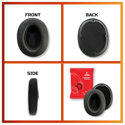 Image of Crysendo Replacement Ear Pads for Boat Nirvana 751 ANC, Protein Leather | Protein Leather replacement headphone cushions for worn earpads; comfortable daily headset use; easy-fit replacement design
