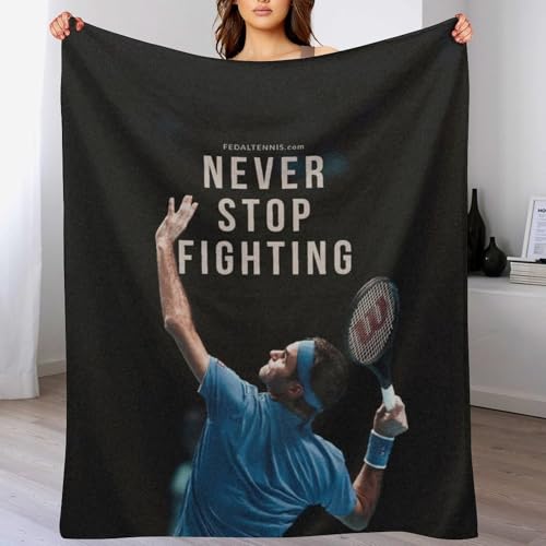 MTMHFPER Roger Federer - Manta plegable acogedora para viajes, exteriores, descanso, terciopelo, de secado rápido