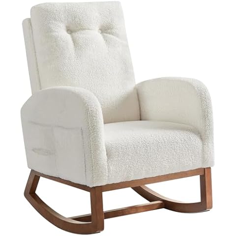 ONBRILL Rocking Chair with Solid Wood Legs Cover