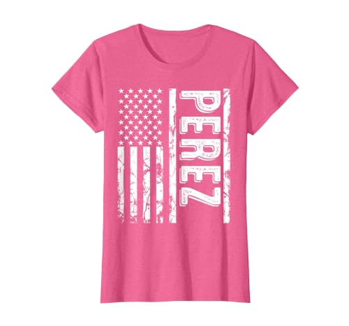 Perez Last Name Funny Surname Team Perez Family Reunion T-Shirt, Women, Pink Heather, X-Large