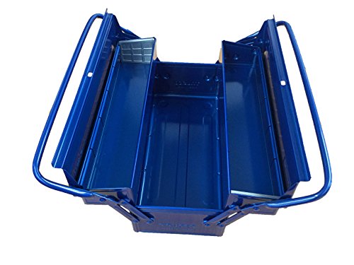 Image of TRUSCO ST-3500-B 2-Tier Tool Box, 13.8 x 6.3 x 10.2 inches (350 x 160 x 260 mm), Blue