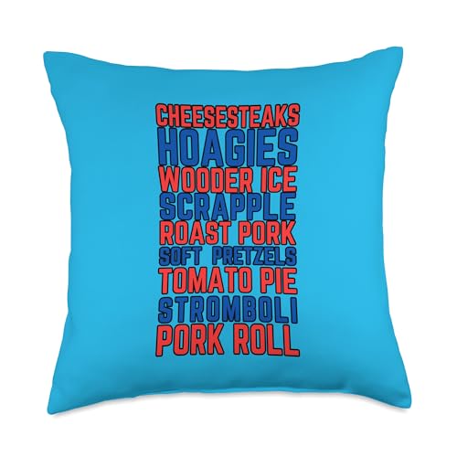 Philadelphia Philly Foods Cheesesteaks Wooder Ice Hoagies Throw Pillow