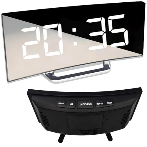 Retoo Wecker Digital LED Uhr Tischuhr Ticken Laut Alarm Snooze Spiegel Reisewecker Temperaturanzeige Batteriebetrieben HausNachttisch Schlafzimmer...