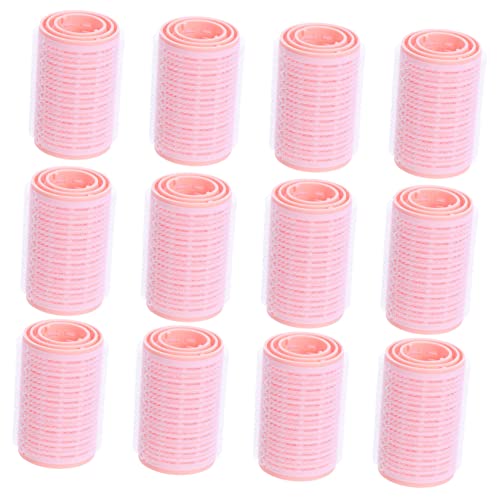 Vaguelly 12 Piezas Rodillo De Pelo Autoadhesivo Hilas Agarre Bigudí Rizo Automático Pro Mascota Chinos Cabello Rodillos Rata Quebrar Rulos Buque De Vapor Curling Páginas Rosa