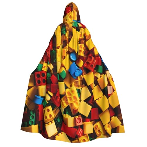 Cape à capuche motif brique colorée imprimé original pour fête