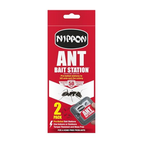 Nippon Ant Bait Station Twin Pack Fast Acting Insect Killer for Indoor & Outdoor Use Easy-to-Use Pest Control for Home & Garden Eliminates Nests