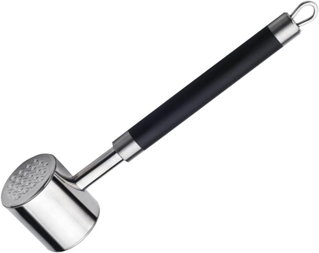 Stainless Steel Meat Tenderizer Mallet Dual-sided Hammer for Steak Beef Chicken Pork with Non-slip Handle Kitchen Tool for Efficient Meat Pounding and Tenderizing