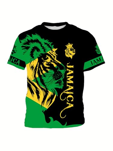 DFZ Boys Jamaica Flag T-Shirt 3D Print Vintage Tee Jamaica Jersey for Children's Top2