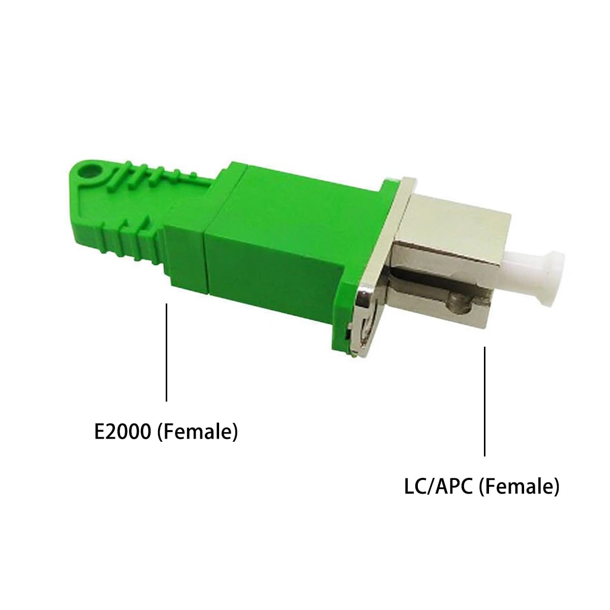 Elfcam - Adaptateur à Fibre Optique Câble Monomode Simplex E2000/APC Female à LC/APC Female, Lot de 1