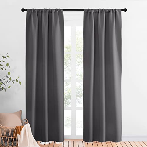 NICETOWN Grey Window Curtains for Bedroom - Home Decoration Thermal