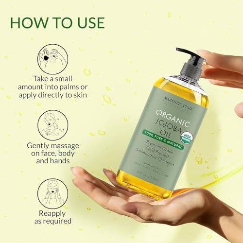 Majestic Pure MP_ORGJOJOBAOIL Organic Jojoba Oil - 100% Pure Cold Pressed Hexane Free thumb #4