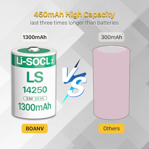 Image of 5PCS LS14250 Batteries 3.6V 1 /2AA Lithium Battery for Dogwatch Collar | 1300mAh ER14250 Batteries Replacement Compatible with SAFT Water Meter Electricity Meter,Security System(No Rechargeable)