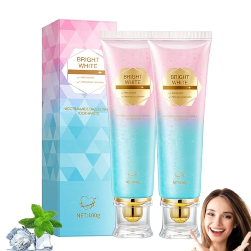 Niacinamide Whitening Toothpaste, Radiant Whitening Zahnpasta, Zahnpasta für Tiefenreinigung, Zahnschmelzreparatur und intensive Aufhellung, frischen Atem & Mundgeruch (2)