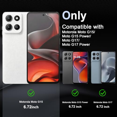 Image of Case for Motorola Moto G15 /G15 Power /G17 /G17 Power, Military Grade Drop Protection Phone Case, Yellowing Resistant, Anti-Scratch Hard PC Back, Shockproof Ultra-Thin Protective Cover, Clear