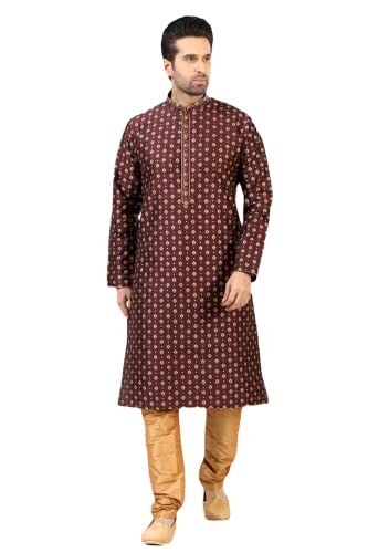 Indian Festive Season Ethnic Wear Jacquard Silk Fabric Kurta Pyjama Set For Men