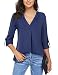 Casual Tunic Tops for Women,Timeson 3/4 Sleeve V-Neck Assymetrical Handkerchief Flowy Shirt Deep Blue XX-Large
