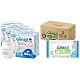 あんしんGenki! 【おむつ・おしりふきケースセット】アイリスオーヤマ おむつ Bigより大きいサイズ 108枚入(36枚×3) おしりふき 厚手 1200枚(100枚×12パック) 保湿成分配合