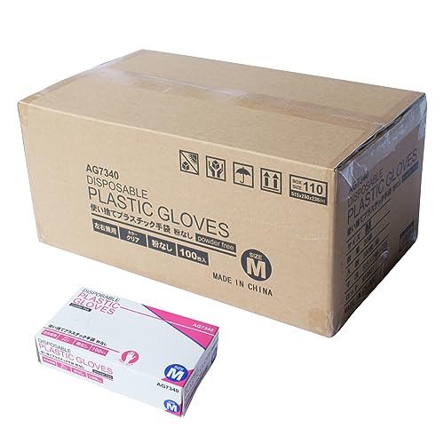 エースグローブ　使い捨て　プラスチック　ビニール　PVC 手袋　粉なし　２０箱 Amazon.co.jp: 【ケース販売】プラスチック手袋 使い捨て手袋 粉なし