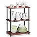 Furinno TURN-N-TUBE Storage Shelves, 3-Tier Book Shelf, Corner Shelf, Toolless Open Shelves, for Organization and Storage, Living Room, Garage, Home Office, Dark Cherry