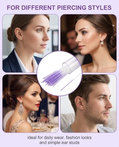 UXEWKL 120 Pcs Nettoyeur de Trou d'Oreille, Fil de Nettoyage pour Trou d'Oreille, Élimination des Odeurs, Bâtonnets, Ear Piercing Cleaner pour Hommes et Femmes – vue 2