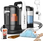 Portable Carpet & Upholstery Cleaner Machine - 15Kpa Carpet Cleaners Machines for Rug, Couch & Car, Upholstery Cleaner with 2 Size BrushHeads & Self-Cleaning System, Spot Cleaning for Stairs/Furniture