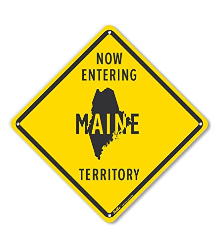 Panneau Now Entering Maine Territory plastique rigide carré 25cm