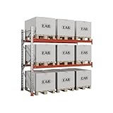 kaiserkraft | Palettenregal | verzinkt/orange | HxBxT 2500 x 2840 x 1100 mm | Fachlast 3000 kg | Anbauregal