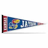 Rico Industries NCAA Kansas Jayhawks Exclusive 12" x 30" Felt Wall Décor Pennant - Great for Home/Bed Room/Man Cave Décor