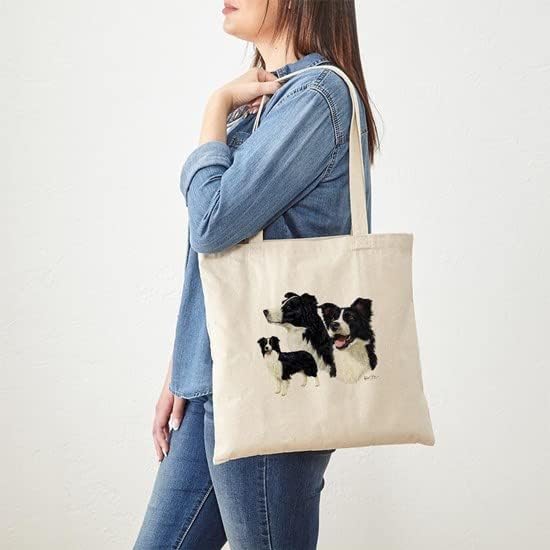 Miniatura 3 de CafePress Border Collie - Bolsa de lona natural, bolsa de compras reutilizable
