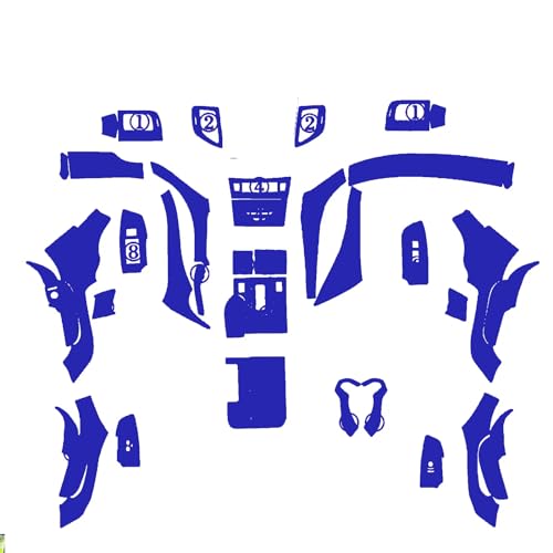 Autocollants de panneau central carbone bleu 3D pour protéger l'habitacle d'une Accord 8