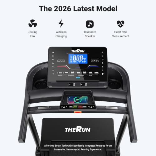 Image of THERUN 20% Auto Incline Treadmill, 12 MPH and 3.5 HP Motor, 55 inch x 20 inch Large Running Belt with Advanced Console, All-in-One Foldable Treadmills for Home with Incline for Intensive Workout