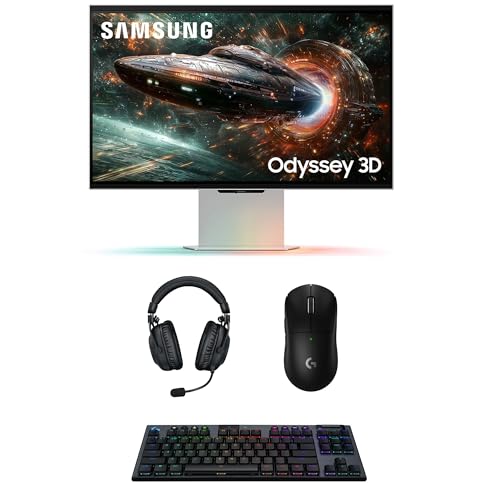 Image of Samsung LS27FG900XNXZA G90XF 27 inch Odyssey 3D 4K 165Hz Gaming Monitor with PRO-X-2-LIGHTSPEED Headset, G915 Keyboard, and PRO-X-2-SUPERLIGHT Mouse (2025)