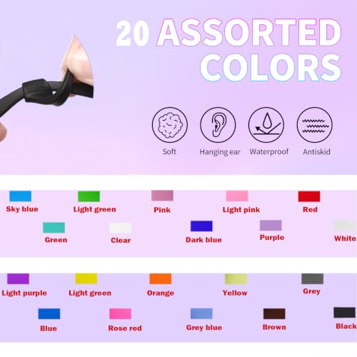 Image of MOLDERP Glasses Ear Grips, 20 Colors Eyeglass Anti-Slip, Comfortable Silicone Elastic Eyeglasses Temple Tips Sleeve Retainer, Prevent Eyewear Sunglasses Spectacles Glasses Slipping (Mix, M)
