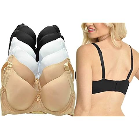 ToBeInStyle Women’s Pack of 6 Assorted Styles Bras Cup Sizes - A to DDD - beige - 36B Cover